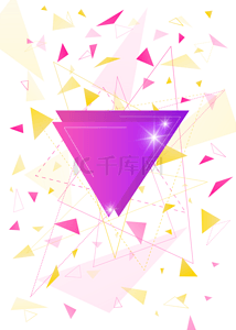黄色三角几何爆炸几何促销背景