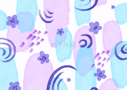 蓝紫色抽象水彩背景