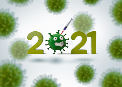逆行者背景图片_绿色新冠病毒2021疫情