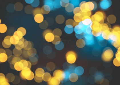 光斑点背景图片_黄蓝色抽象光效模糊光斑背景