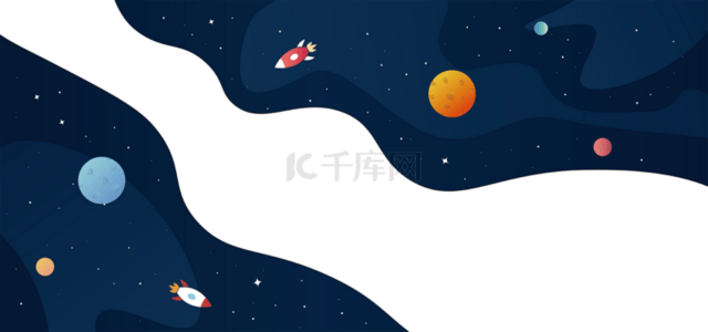 太空卡通背景背景图片_宇宙太空行星卡通宇宙背景