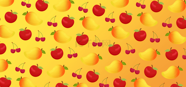 苹果电脑背景图片_夏季水果苹果樱桃芒果