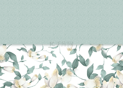 枝蔓背景图片_灰绿色素雅花卉卡片背景