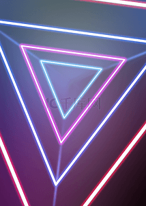霓虹灯光效几何三角形背景