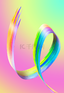 彩色全息抽象笔刷彩虹色