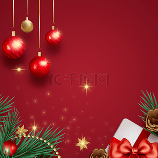 圣诞节卡通铃铛彩球背景图案