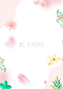 撞色春天背景图片_粉色色块花瓣精致植物背景