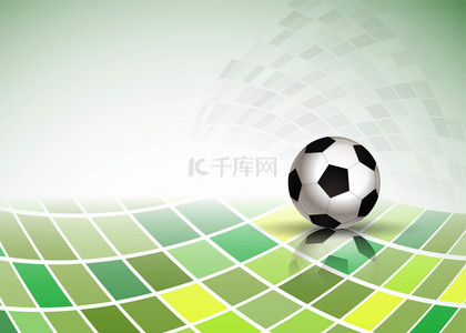 足球背景图片_足球倒影绿色方块