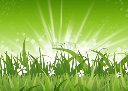 绿色光斑光芒散射光复活节草地