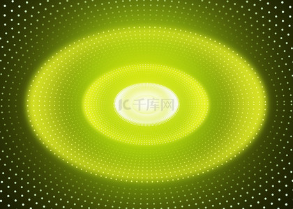 圆环卡通背景图片_明亮的双层绿色圆环光效多边形