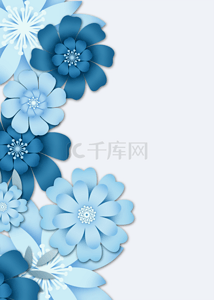 高端精致背景图片_蓝色创意渐变花卉时尚背景