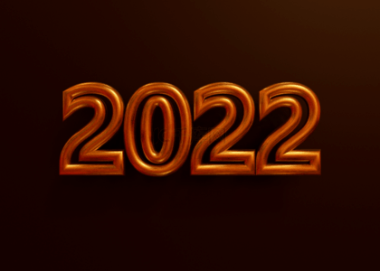 3d深色背景反光金属2022元旦