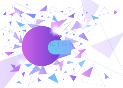 紫色三角渐变背景图片_紫色渐变爆炸几何促销背景