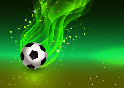 世界杯足球背景图片_足球发光光点绿色运动