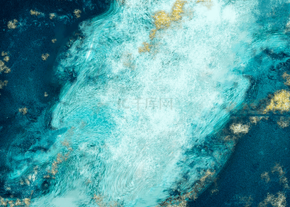 海洋浪花纹理流动抽象蓝色背景