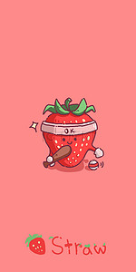简单可爱的草莓水果背景