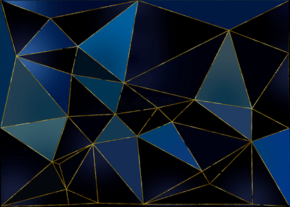蓝黑色低多边三角形