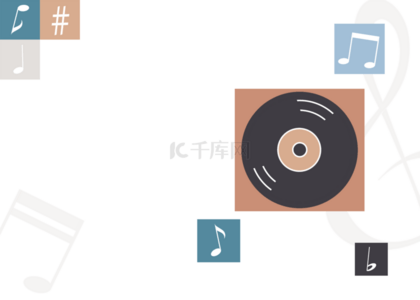 音乐主题背景图片_Pre-k 音符的白色几何音乐主题