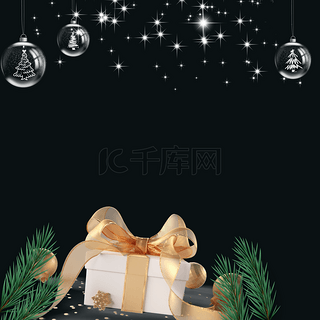 礼物背景图片_圣诞节礼物黑色背景框