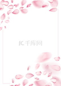 粉色浪漫花瓣线框背景