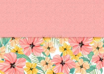 卡片背景背景图片_粉色夏季花卉卡片背景