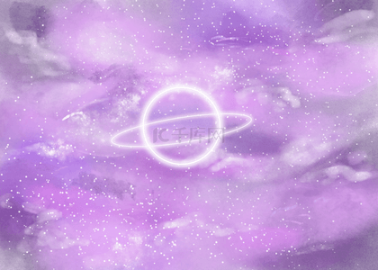 宇宙星空紫色背景图片_紫色水彩宇宙星空背景