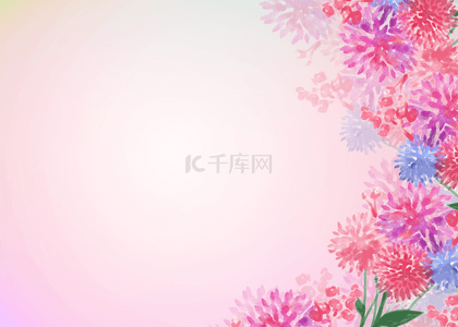 手绘粉色水彩花卉背景图