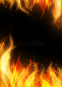 红色的边框背景图片_熊熊燃烧的红色火焰边框背景