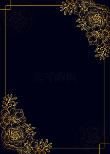 金箔纸背景图片_华丽金箔花卉金色花朵背景