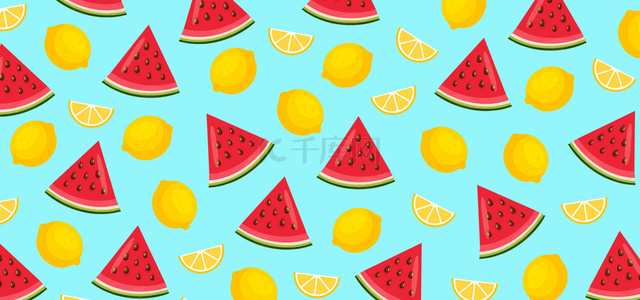 夏季水果切块的西瓜插画