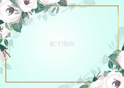 中国风花卉边框背景图片_春季鲜花组成的花卉背景边框