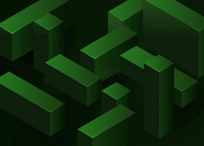 立体方块立方体绿色