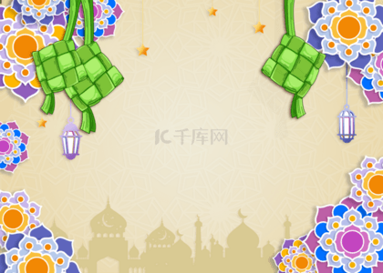 马云背景图片_背景Hari Raya idul fitri 2021 Idul Fitri颜色图案卡通Eid Al-Fitr马马装饰背景