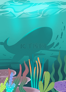 世界保护动物背景图片_世界海洋日生物色彩创意背景