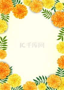 淡黄色的花背景图片_浅黄色创意复古花卉背景