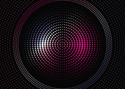抽象半色调紫黑球状波点图