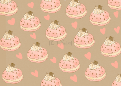 甜品可爱背景图片_多彩粉色水彩蛋糕甜品可爱背景