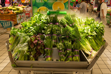 商场全天蔬菜室内购物摄影图配图