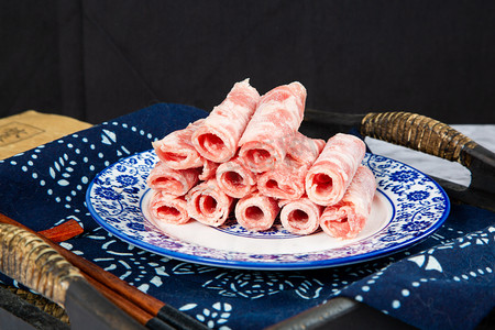 肉卷食材鲜肉火锅营养摄影图配图