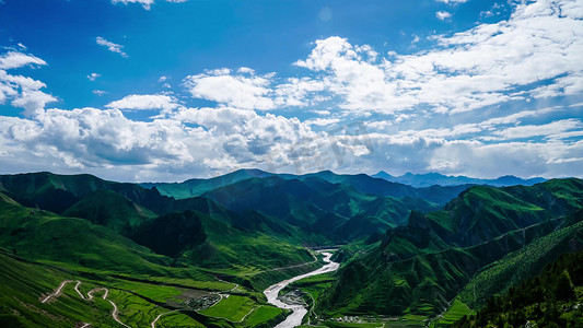 摄影照片_青海高原山峰风光摄影山水美景