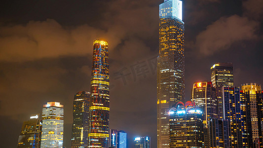 震撼广州国际金融中心城市夜景