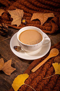 美食秋季咖啡白天摆放摄影图配图