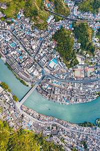 城市中午贵州省镇远古城风光航拍景区航拍摄影图配图