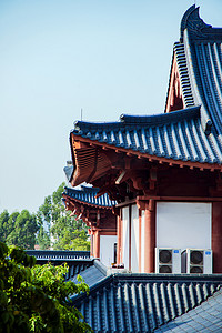 广州花都华严寺寺庙复古建筑摄影图配图