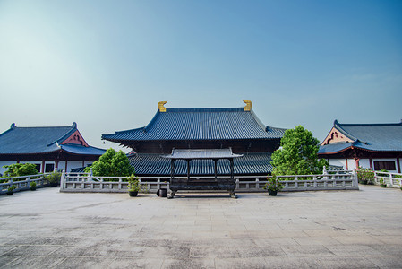广州花都华严寺寺庙古风建筑摄影图配图
