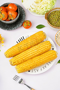 秋季饮食美味营养黄玉米摄影图配图