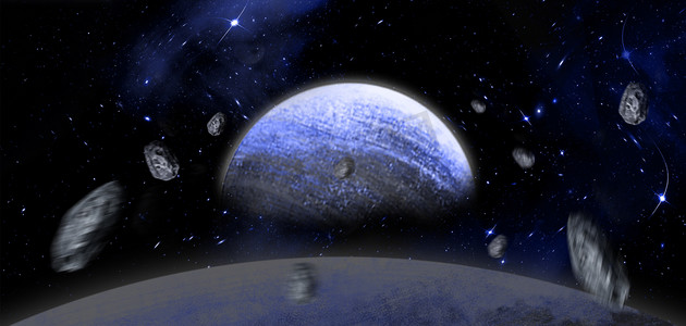 太空陨石星球白天陨石太空星球摄影图配图