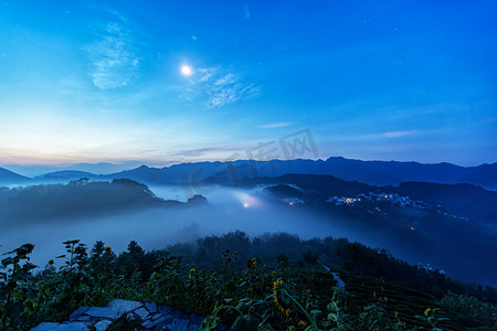 风景晨曦向日葵山区摇动摄影图配图