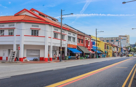 城市风光新加坡街道白天新加坡新加坡马路摄影图配图
