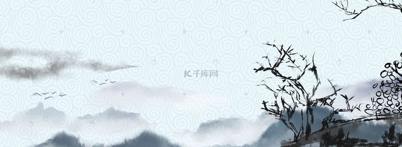 企业背景图片_中国风水墨道德文化俭海报设计psd素材